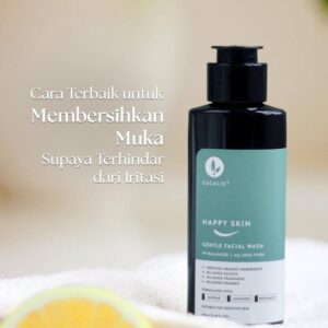 Eucalie Happy Skin Gentle Facial Wash 50 Ml Membersihkan Muka Berminyak Wajah Berjerawat Hitam Lavender Cleanser