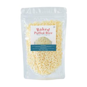 Baked Puffed Rice ( Rice Krispies ) bebas gmo tidak pedas - 50 Gr