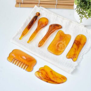 AD RI Alat Pijat Muka Batu Gua Sha Kristal - Set 7 Pcs